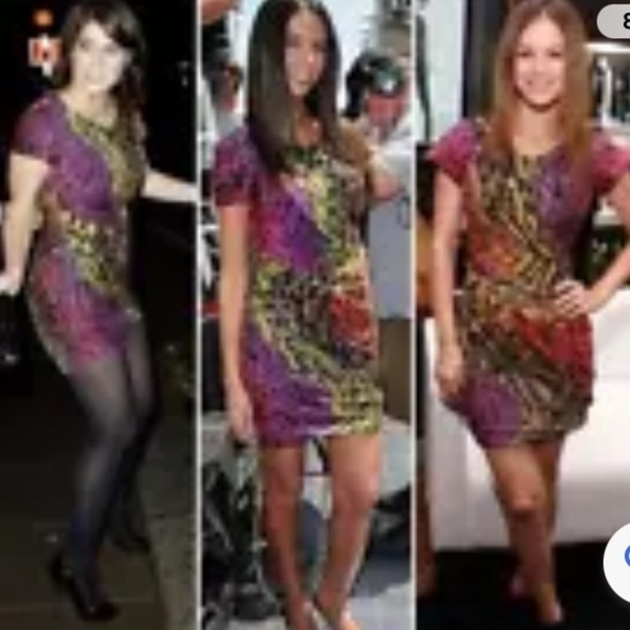 Diane Von Furstenberg Erosa Multicolor Silk Short Cocktail Dress size 4 - Picture 2 of 11